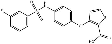 3-(4-([(3-FLUOROPHENYL)SULFONYL]AMINO)PHENOXY)-2-THIOPHENECARBOXYLIC ACID Struktur