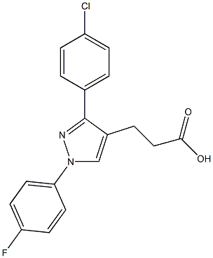 3-(3-(4-CHLOROPHENYL)-1-(4-FLUOROPHENYL)-1H-PYRAZOL-4-YL)PROPANOIC ACID Struktur