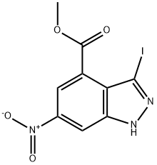 3-IODO-6-NITRO-4-INDAZOLECARBOXYLIC ACID METHYL ESTER Struktur