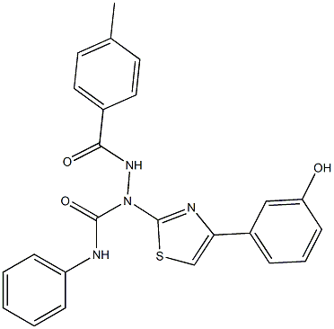 1-[4-(3-HYDROXYPHENYL)-1,3-THIAZOL-2-YL]-2-(4-METHYLBENZOYL)-N-PHENYL-1-HYDRAZINECARBOXAMIDE Struktur