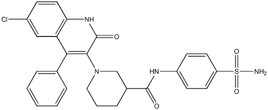 1-(6-CHLORO-2-OXO-4-PHENYL-1,2-DIHYDROQUINOLIN-3-YL)-N-(4-SULFAMOYLPHENYL)PIPERIDINE-3-CARBOXAMIDE Struktur