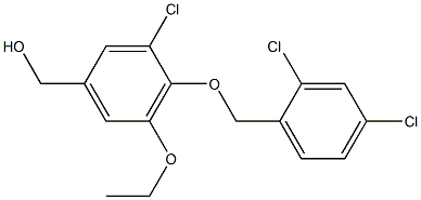 (3-CHLORO-4-[(2,4-DICHLOROBENZYL)OXY]-5-ETHOXYPHENYL)METHANOL Struktur