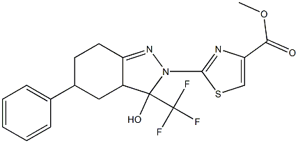 METHYL 2-[3-HYDROXY-5-PHENYL-3-(TRIFLUOROMETHYL)-3,3A,4,5,6,7-HEXAHYDRO-2H-INDAZOL-2-YL]-1,3-THIAZOLE-4-CARBOXYLATE Struktur