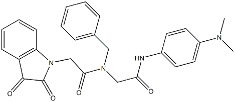 2-{BENZYL[2-(2,3-DIOXO-2,3-DIHYDRO-1H-INDOL-1-YL)ACETYL]AMINO}-N-[4-(DIMETHYLAMINO)PHENYL]ACETAMIDE Struktur