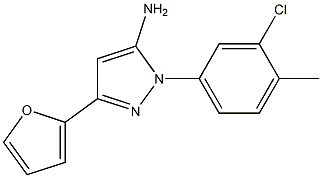 1-(3-CHLORO-4-METHYLPHENYL)-3-(2-FURYL)-1H-PYRAZOL-5-AMINE Struktur