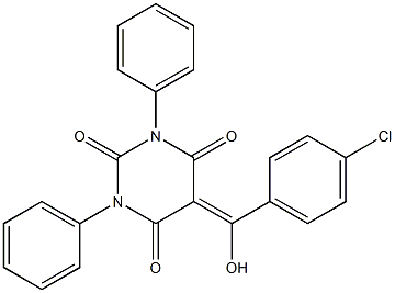 5-[(4-CHLOROPHENYL)(HYDROXY)METHYLENE]-1,3-DIPHENYLPYRIMIDINE-2,4,6(1H,3H,5H)-TRIONE Struktur