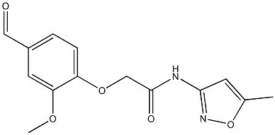 2-(4-FORMYL-2-METHOXYPHENOXY)-N-(5-METHYLISOXAZOL-3-YL)ACETAMIDE Struktur