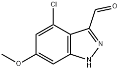 4-CHLORO-6-METHOXY-3-(1H)INDAZOLE CARBOXALDEHYDE Struktur