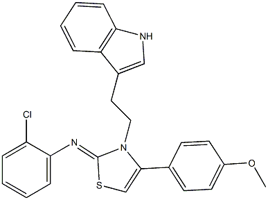 2-CHLORO-N-[3-[2-(1H-INDOL-3-YL)ETHYL]-4-(4-METHOXYPHENYL)-1,3-THIAZOL-2(3H)-YLIDENE]ANILINE Struktur