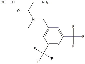 2-AMINO-N-[3,5-BIS(TRIFLUOROMETHYL)BENZYL]-N-METHYLACETAMIDE HYDROCHLORIDE Struktur