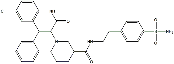 1-(6-CHLORO-2-OXO-4-PHENYL-1,2-DIHYDROQUINOLIN-3-YL)-N-(4-SULFAMOYLPHENETHYL)PIPERIDINE-3-CARBOXAMIDE Struktur