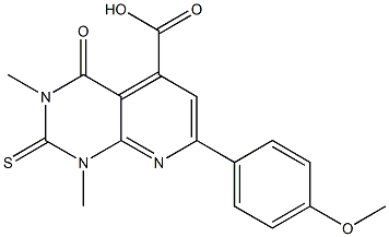 7-(4-METHOXYPHENYL)-1,3-DIMETHYL-4-OXO-2-THIOXO-1,2,3,4-TETRAHYDROPYRIDO[2,3-D]PYRIMIDINE-5-CARBOXYLIC ACID Struktur