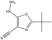 2-TERT-BUTYL-5-HYDRAZINO-1,3-OXAZOLE-4-CARBONITRILE Struktur