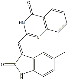 2-[(E)-(5-METHYL-2-OXO-1,2-DIHYDRO-3H-INDOL-3-YLIDENE)METHYL]QUINAZOLIN-4(3H)-ONE Struktur