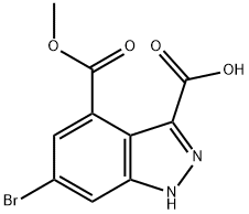 6-BROMO-4-METHOXYCARBONYL-1H-INDAZOLE-3-CARBOXYLIC ACID Struktur