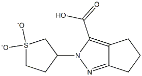 2-(1,1-DIOXIDOTETRAHYDROTHIEN-3-YL)-2,4,5,6-TETRAHYDROCYCLOPENTA[C]PYRAZOLE-3-CARBOXYLIC ACID Struktur