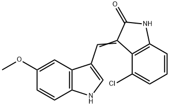 4-CHLORO-3-[(Z)-(5-METHOXY-1H-INDOL-3-YL)METHYLIDENE]-1H-INDOL-2-ONE Struktur