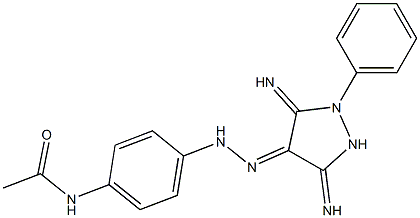 N-{4-[(2Z)-2-(3,5-DIIMINO-1-PHENYLPYRAZOLIDIN-4-YLIDENE)HYDRAZINO]PHENYL}ACETAMIDE Struktur