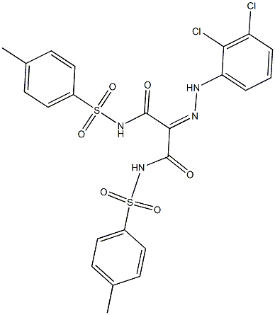 2-(2-(2,3-DICHLOROPHENYL)HYDRAZONO)-N1,N3-BIS(P-TOLYLSULFONYL)MALONAMIDE Struktur