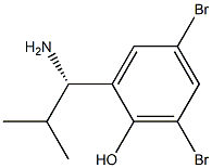 2-((1S)-1-AMINO-2-METHYLPROPYL)-4,6-DIBROMOPHENOL Struktur