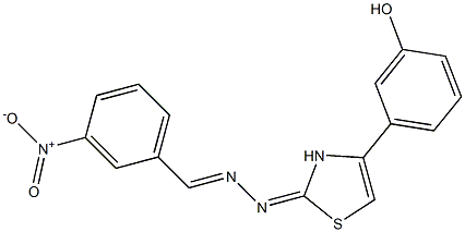 3-NITROBENZALDEHYDE [(2E)-4-(3-HYDROXYPHENYL)-1,3-THIAZOL-2(3H)-YLIDENE]HYDRAZONE Struktur