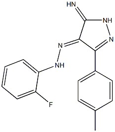 (4E)-5-IMINO-3-(4-METHYLPHENYL)-1,5-DIHYDRO-4H-PYRAZOL-4-ONE (2-FLUOROPHENYL)HYDRAZONE Struktur