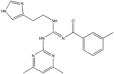 (E)-N-((2-(1H-IMIDAZOL-4-YL)ETHYLAMINO)(4,6-DIMETHYLPYRIMIDIN-2-YLAMINO)METHYLENE)-3-METHYLBENZAMIDE Struktur