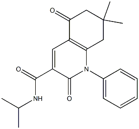 N-ISOPROPYL-7,7-DIMETHYL-2,5-DIOXO-1-PHENYL-1,2,5,6,7,8-HEXAHYDROQUINOLINE-3-CARBOXAMIDE Struktur