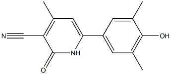 1,2-DIHYDRO-6-(4-HYDROXY-3,5-DIMETHYLPHENYL)-4-METHYL-2-OXOPYRIDINE-3-CARBONITRILE Struktur