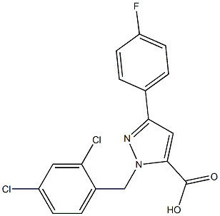 1-(2,4-DICHLOROBENZYL)-3-(4-FLUOROPHENYL)-1H-PYRAZOLE-5-CARBOXYLIC ACID Struktur