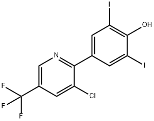 4-[3-CHLORO-5-(TRIFLUOROMETHYL)-2-PYRIDINYL]-2,6-DIIODOBENZENOL Struktur