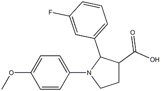 2-(3-FLUOROPHENYL)-1-(4-METHOXYPHENYL)PYRROLIDINE-3-CARBOXYLIC ACID Struktur