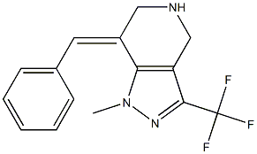 7-(E)-BENZYLIDENE-4,5,6,7-TETRAHYDRO-1-METHYL-3-(TRIFLUOROMETHYL)PYRAZOLO-[4,3-C]-PYRIDINE Struktur