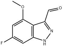 6-FLUORO-4-METHOXY-3-(1H)INDAZOLE CARBOXALDEHYDYE Struktur