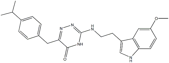 6-(4-ISOPROPYLBENZYL)-3-{[2-(5-METHOXY-1H-INDOL-3-YL)ETHYL]AMINO}-1,2,4-TRIAZIN-5(4H)-ONE Struktur