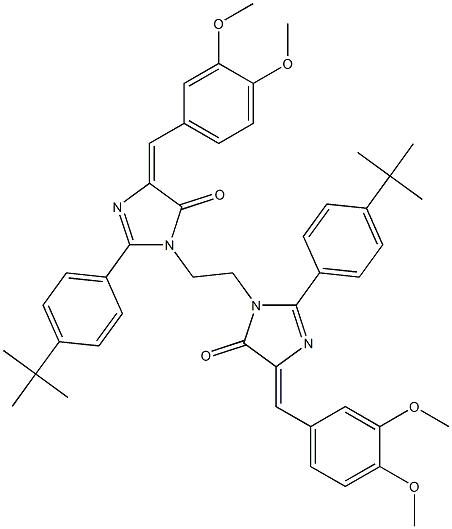 (E)-2-(4-TERT-BUTYLPHENYL)-1-(2-((Z)-2-(4-TERT-BUTYLPHENYL)-4-(3,4-DIMETHOXYBENZYLIDENE)-5-OXO-4,5-DIHYDROIMIDAZOL-1-YL)ETHYL)-4-(3,4-DIMETHOXYBENZYLIDENE)-1H-IMIDAZOL-5(4H)-ONE Struktur