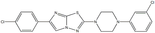 6-(4-CHLOROPHENYL)-2-[4-(3-CHLOROPHENYL)PIPERAZIN-1-YL]IMIDAZO[2,1-B][1,3,4]THIADIAZOLE Struktur