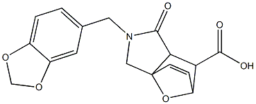 3-BENZO[1,3]DIOXOL-5-YLMETHYL-4-OXO-10-OXA-3-AZA-TRICYCLO[5.2.1.0(1,5)]DEC-8-ENE-6-CARBOXYLIC ACID Struktur