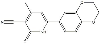 1,2-DIHYDRO-6-(2,3-DIHYDROBENZO[B][1,4]DIOXIN-7-YL)-4-METHYL-2-OXOPYRIDINE-3-CARBONITRILE Struktur