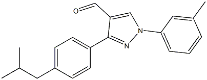 3-(4-ISOBUTYLPHENYL)-1-M-TOLYL-1H-PYRAZOLE-4-CARBALDEHYDE Struktur
