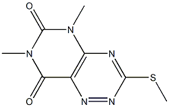 5,7-DIMETHYL-3-(METHYLTHIO)PYRIMIDO[4,5-E][1,2,4]TRIAZINE-6,8(5H,7H)-DIONE Struktur