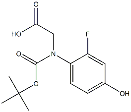 (S)-(BOC)-2-FLUORO-4-HYDROXYPHENYLGLYCINE Struktur