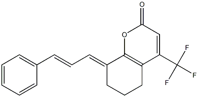 8-(E)-CINNAMYLIENE-5,6,7,8-TETRAHYDRO-4-(TRIFLUOROMETHYL)COUMARIN Struktur