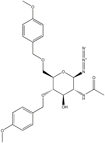 [2-ACETAMIDO-4,6-DI-O-(4-METHOXYBENZYL)-2-DEOXY-BETA-D-GLUCOPYRANOSYL]AZIDE Struktur