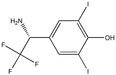 4-((1R)-1-AMINO-2,2,2-TRIFLUOROETHYL)-2,6-DIIODOPHENOL Struktur