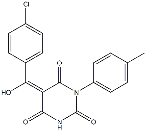 (5E)-5-[(4-CHLOROPHENYL)(HYDROXY)METHYLENE]-1-(4-METHYLPHENYL)PYRIMIDINE-2,4,6(1H,3H,5H)-TRIONE Struktur