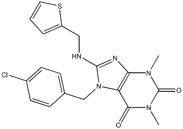 7-(4-CHLOROBENZYL)-1,3-DIMETHYL-8-[(THIEN-2-YLMETHYL)AMINO]-3,7-DIHYDRO-1H-PURINE-2,6-DIONE Struktur