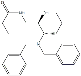 (2R,3S)-N-(3-DIBENZYLAMINO-2-HYDROXY-5-METHYLHEXYL)PROPIONAMIDE Struktur