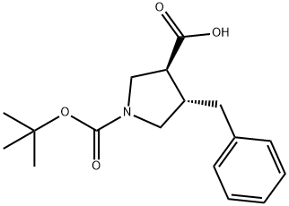 (3S,4S)-4-BENZYL-1-(TERT-BUTOXYCARBONYL)PYRROLIDINE-3-CARBOXYLIC ACID Struktur