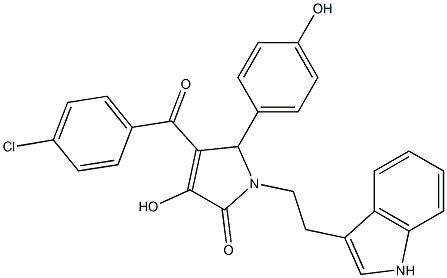 4-(4-CHLOROBENZOYL)-3-HYDROXY-5-(4-HYDROXYPHENYL)-1-[2-(1H-INDOL-3-YL)ETHYL]-1,5-DIHYDRO-2H-PYRROL-2-ONE Struktur